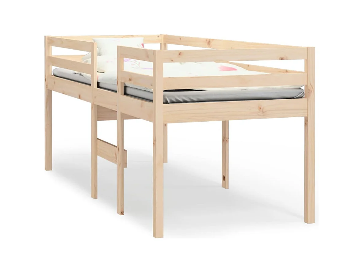 Lit haut 90x190 Bois de pin massif
