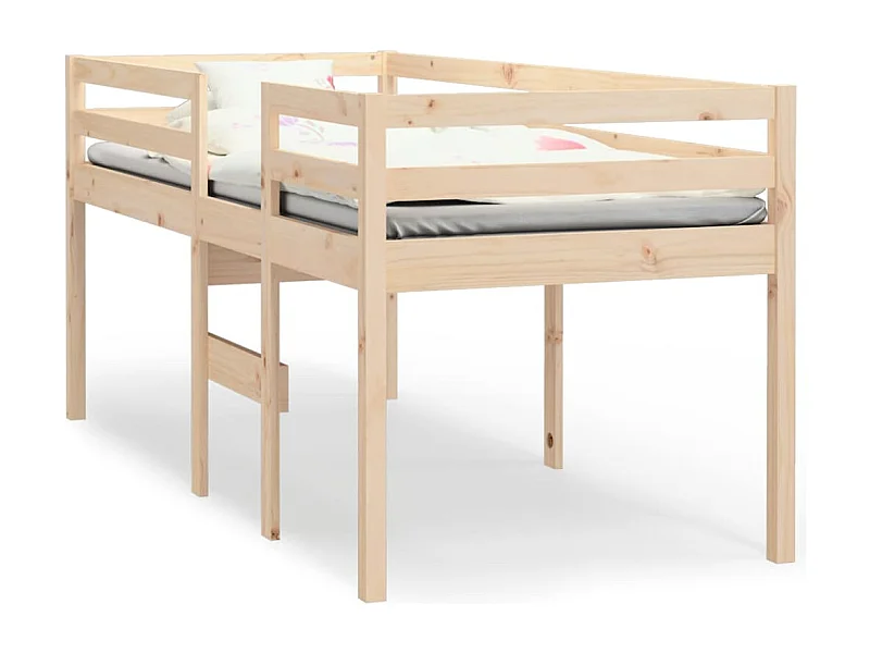 Lit haut 90x190 Bois de pin massif