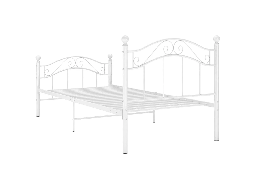 Lit Blanc Métal 90x200 4