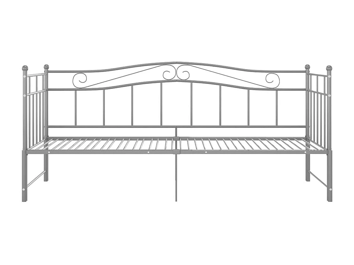 Cadre de canapé-lit extensible Gris Métal 90x200 4