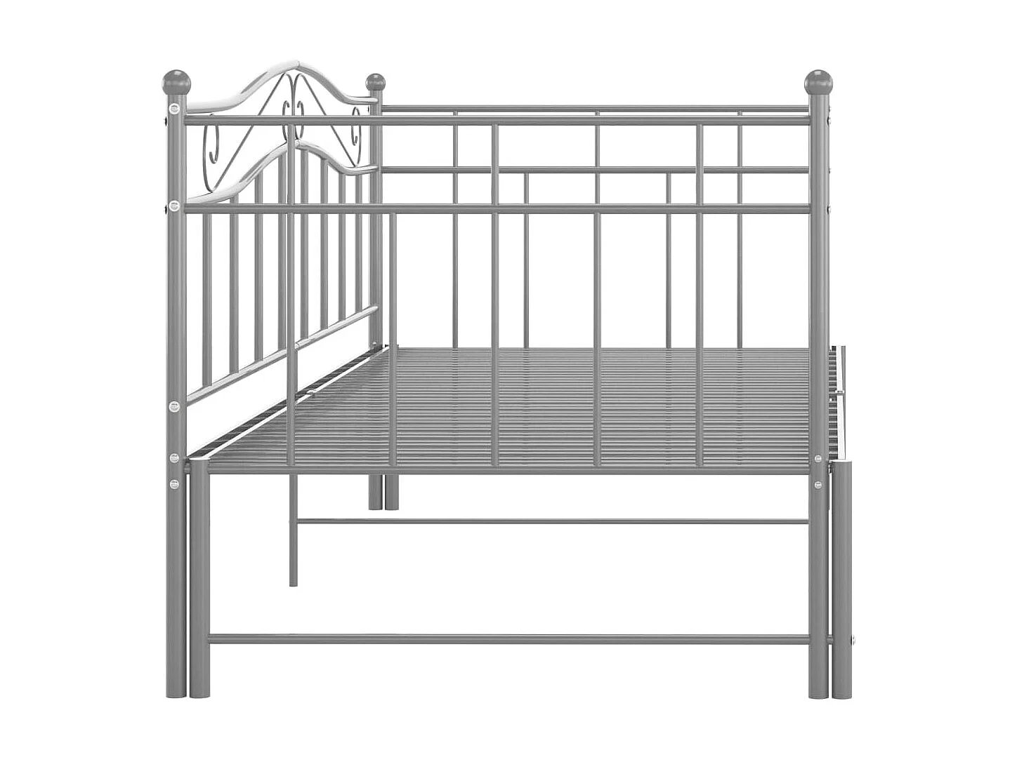 Cadre de canapé-lit extensible Gris Métal 90x200 4
