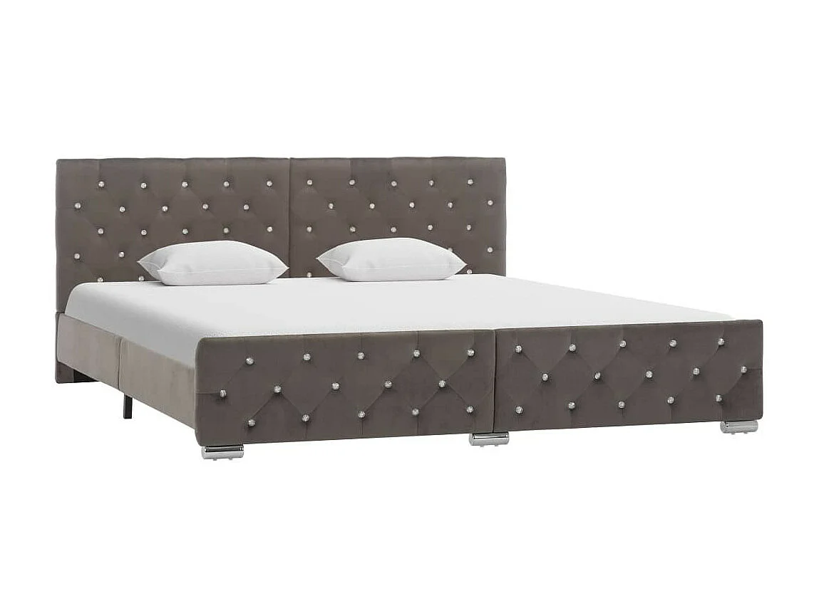 Lit Gris Tissu 180x200 3