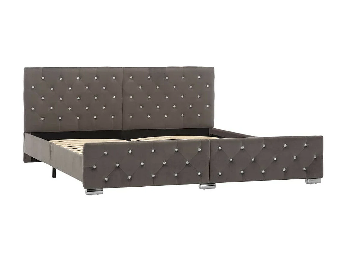 Lit Gris Tissu 180x200 3