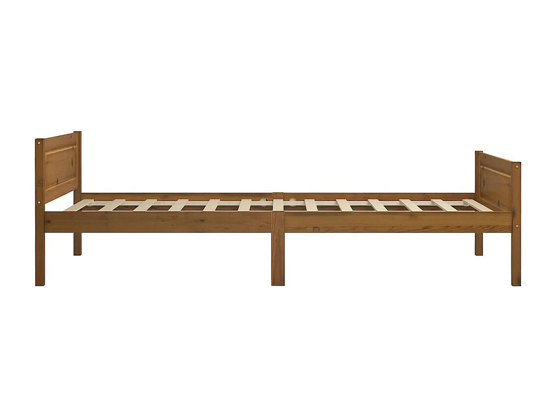 Lit Bois de pin massif Marron miel 90x200