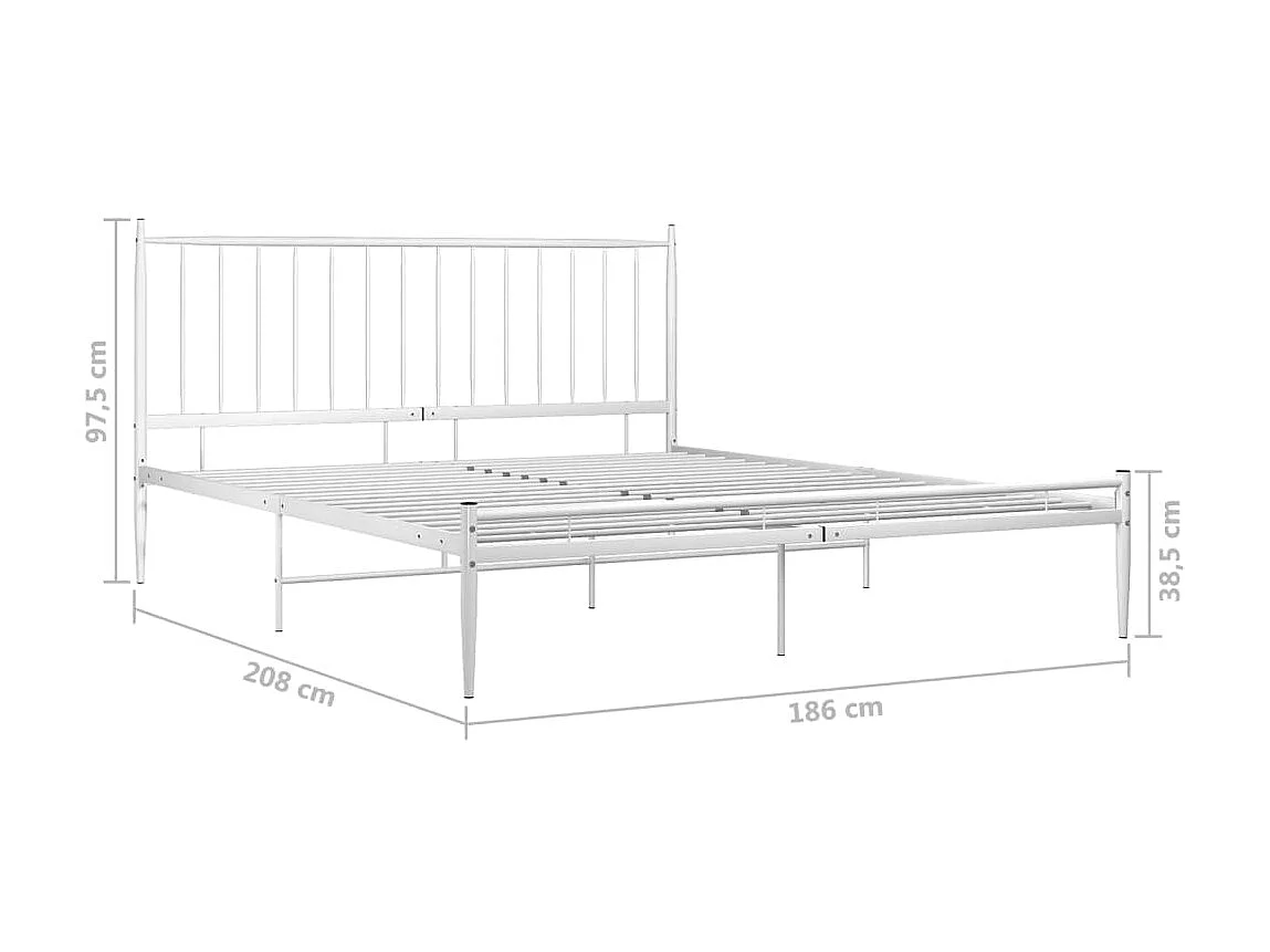 Bedframe metaal wit 180x200 cm