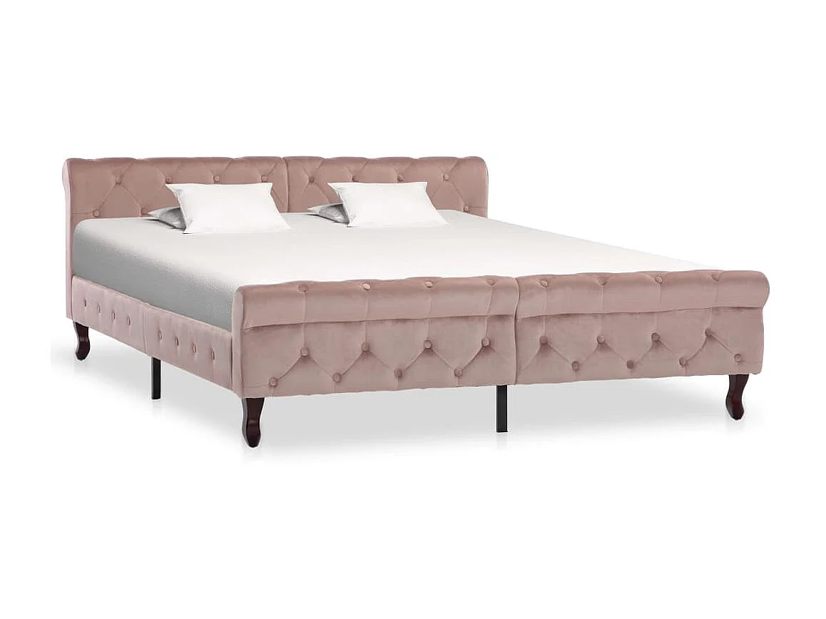 Bedframe fluweel roze 160x200 cm