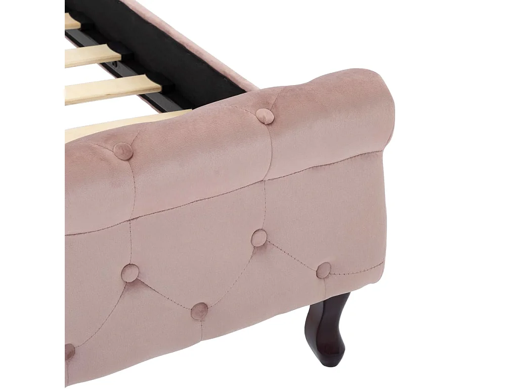 Bedframe fluweel roze 160x200 cm