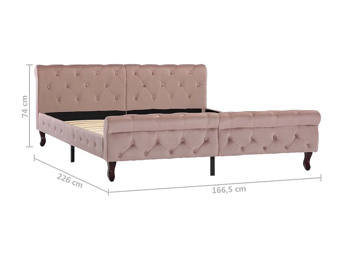 Bedframe fluweel roze 160x200 cm