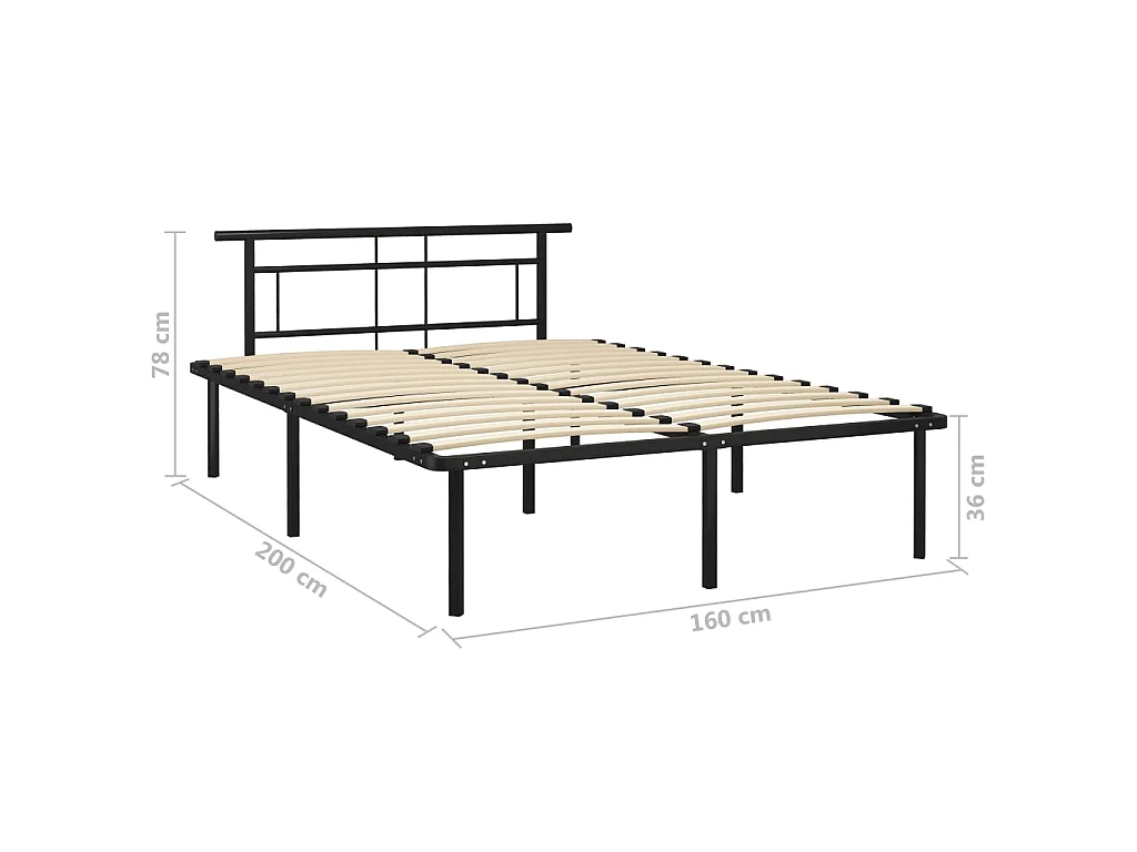 Lit Noir Métal 160x200 8