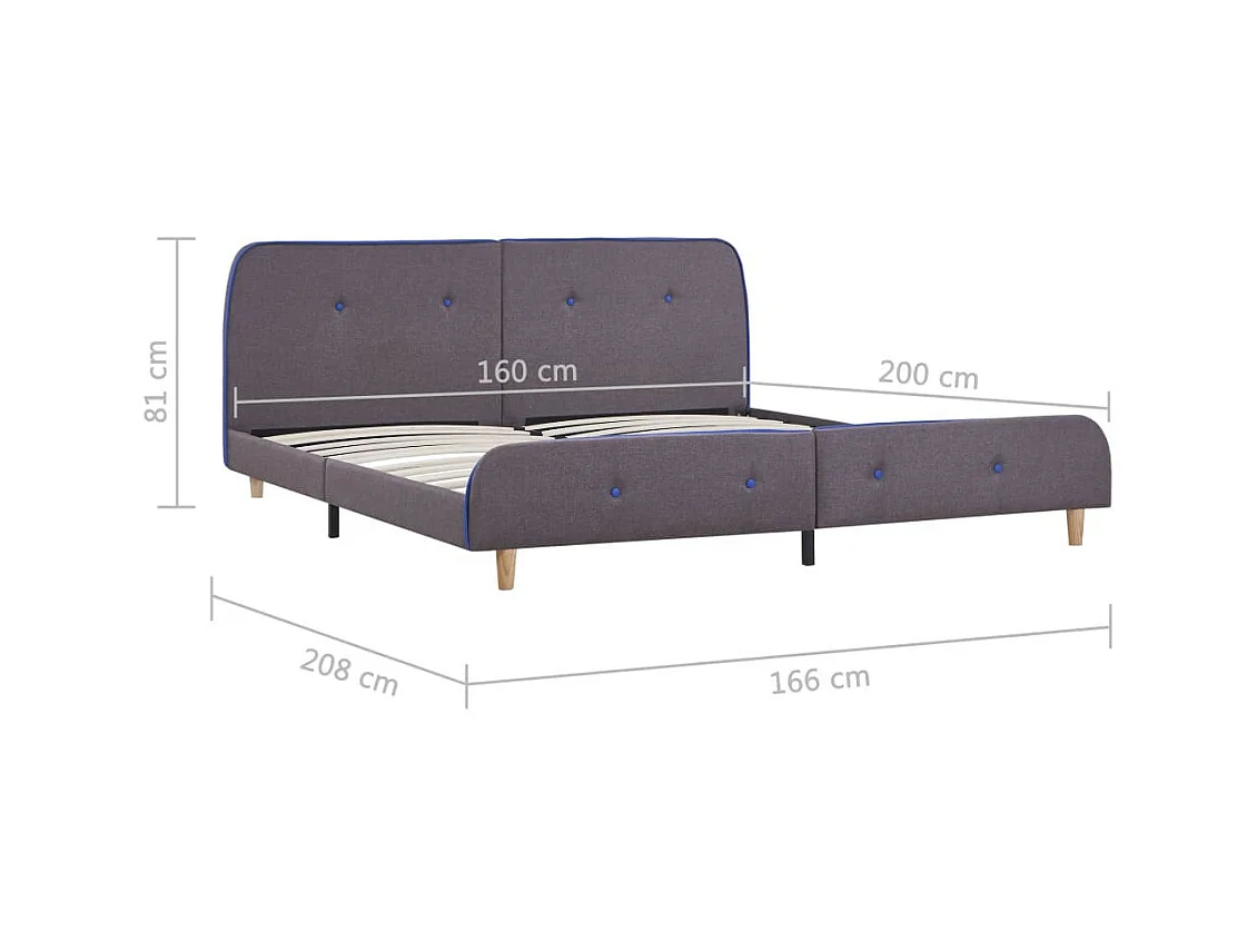 Bedframe stof taupe 160x200 cm