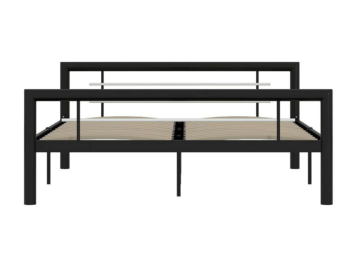 Lit Noir et blanc Métal 160x200