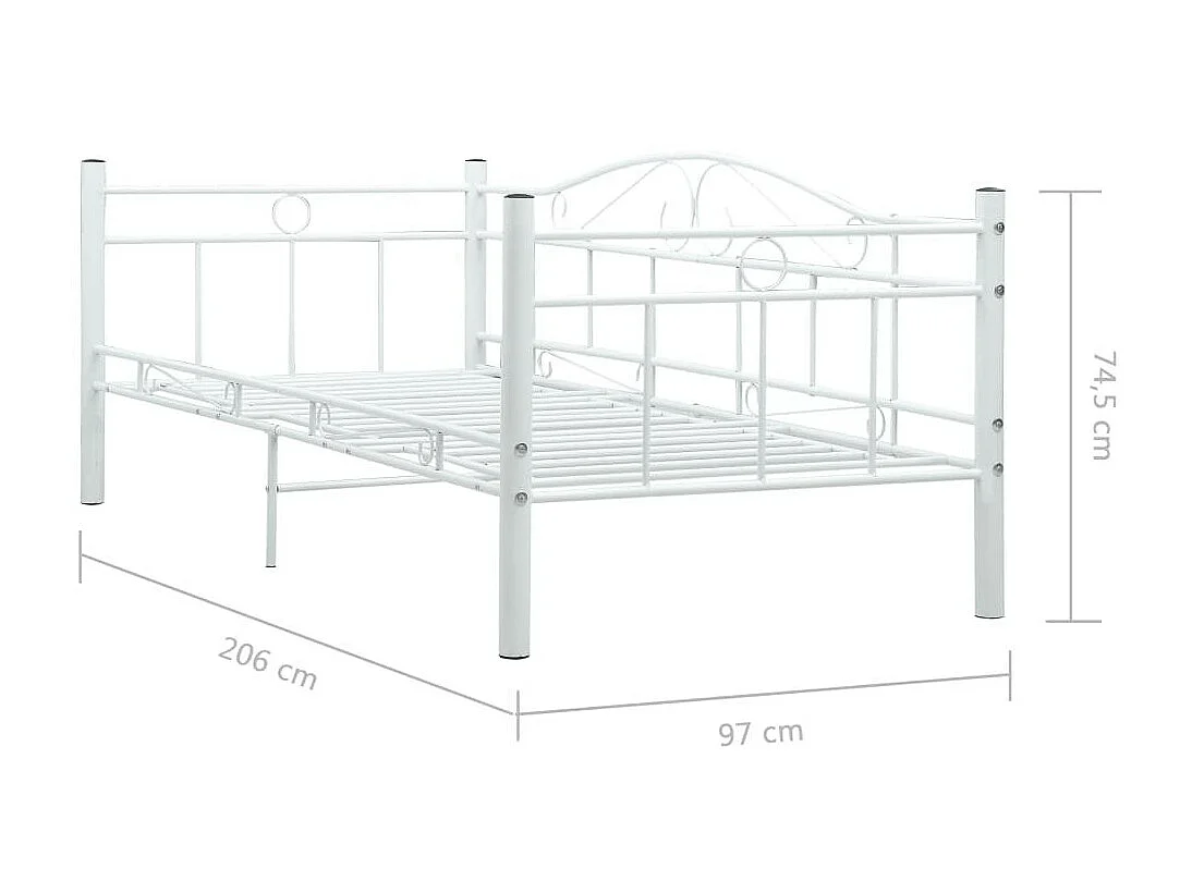 Lit de repos Blanc Métal 90x200 3