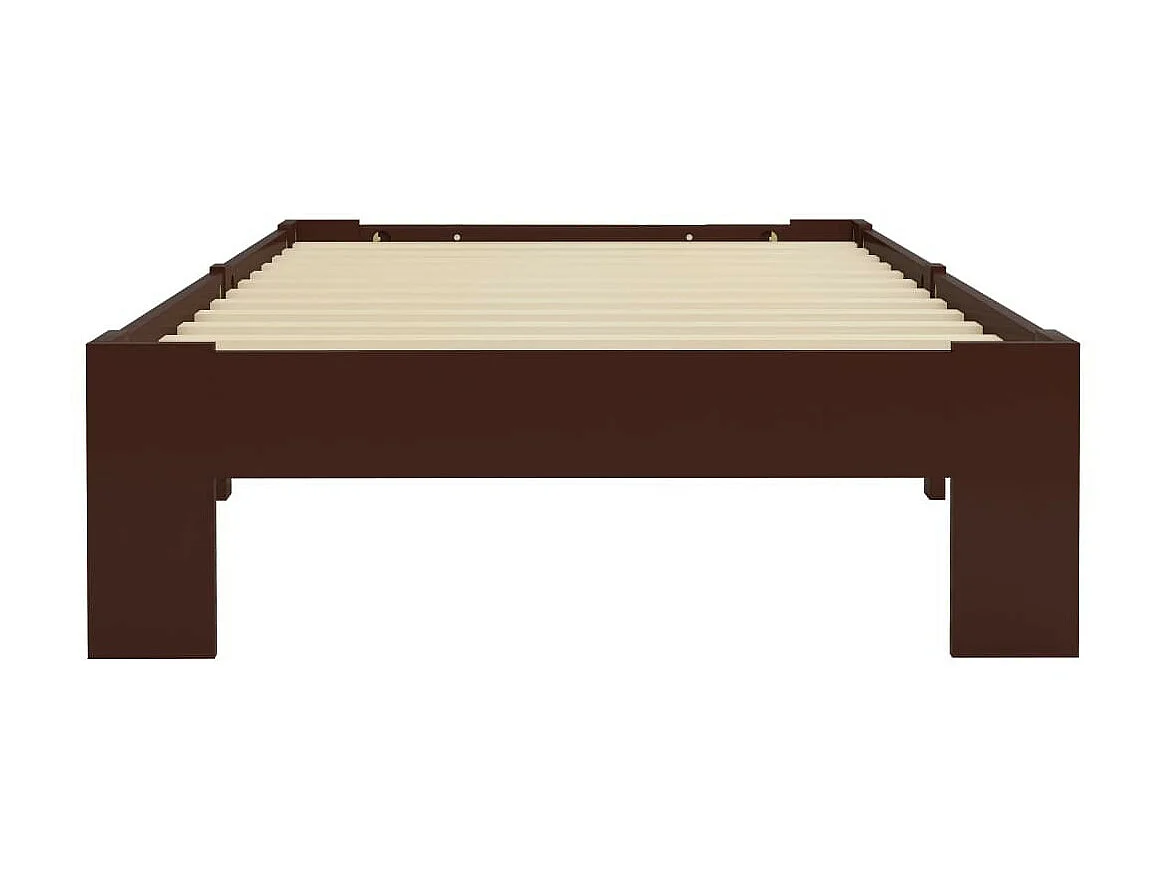 Lit Marron foncé Bois de pin massif 90x200 2