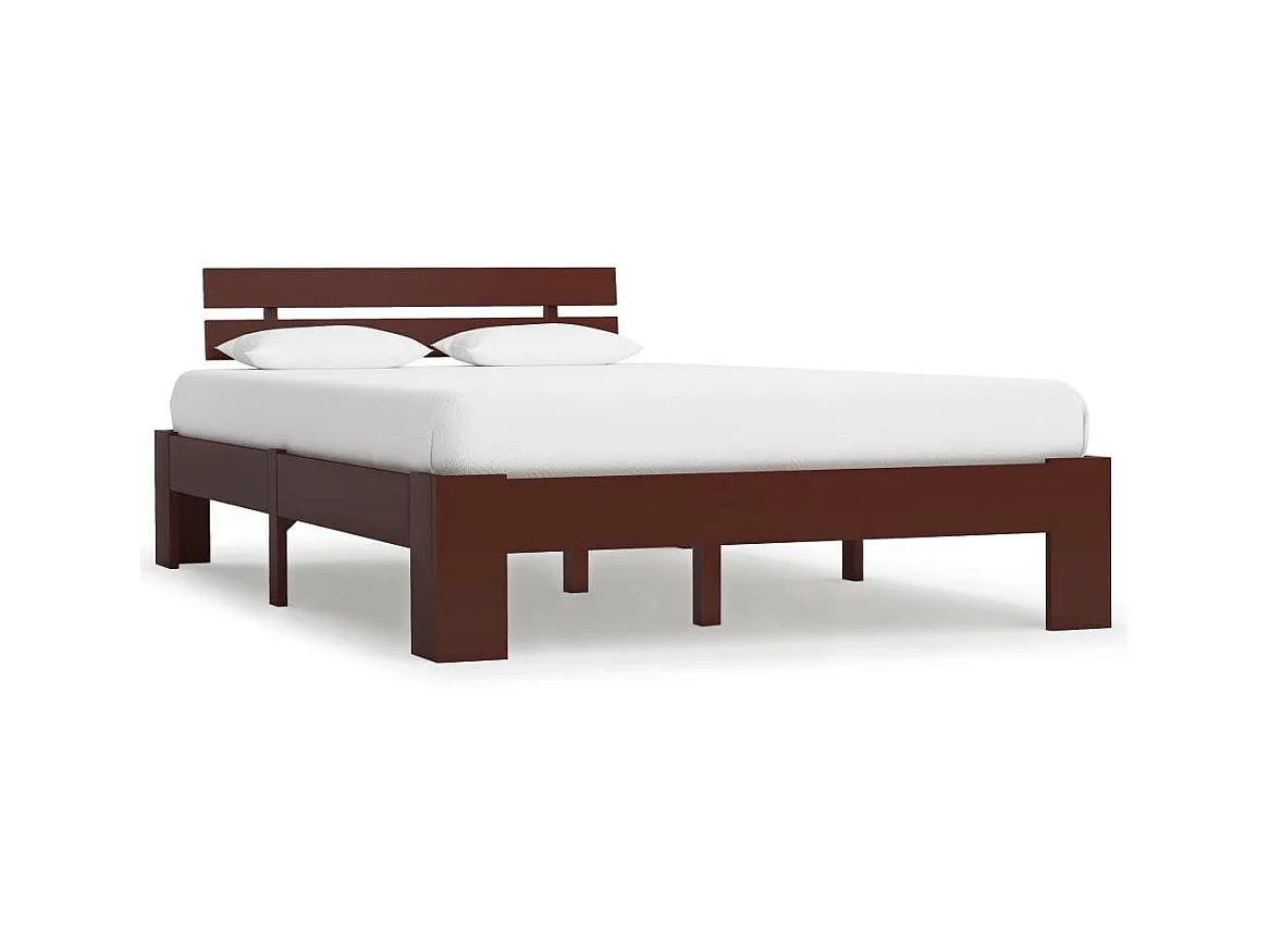 Lit Marron foncé Bois de pin massif 120x200