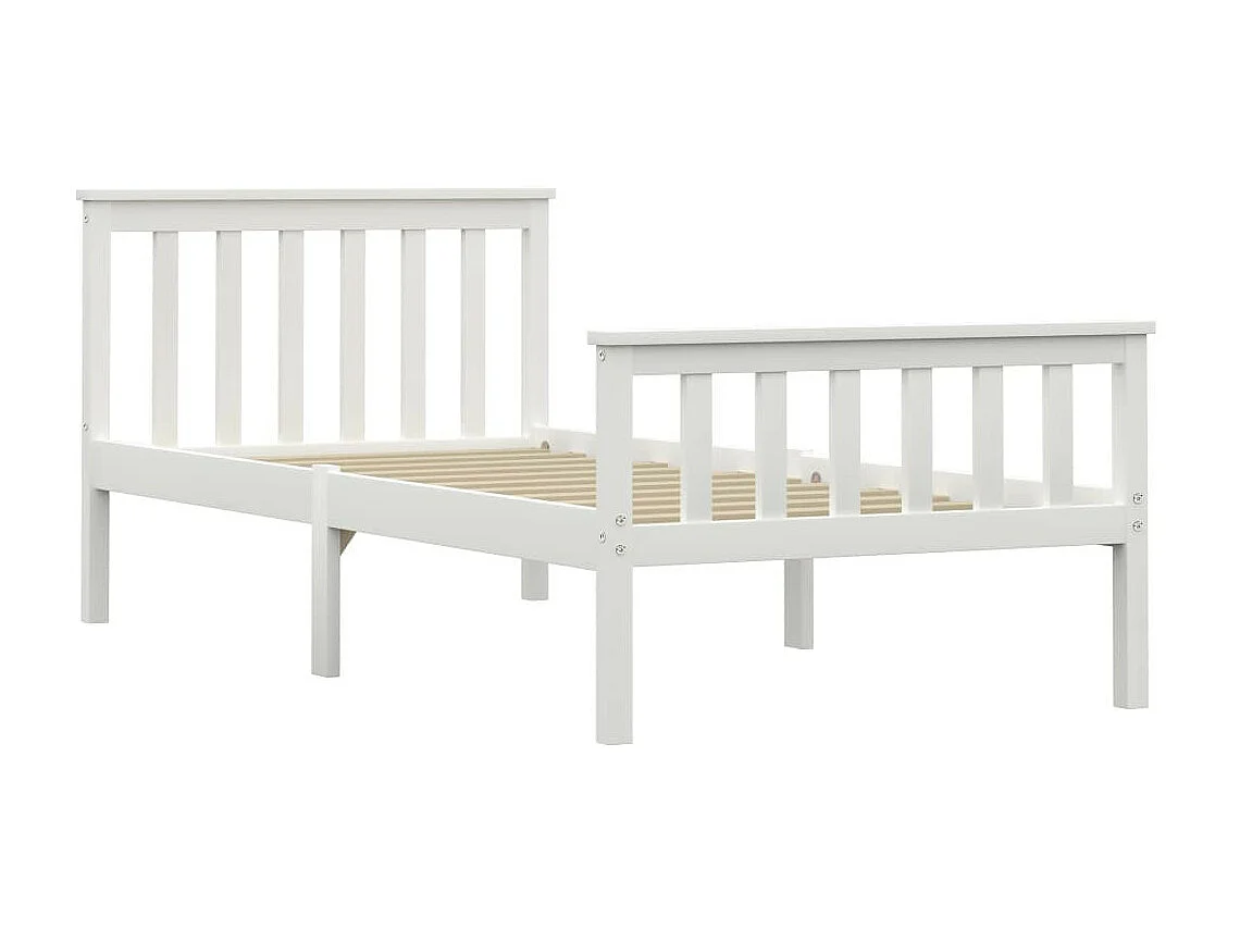 Lit Blanc Bois de pin massif 100x200