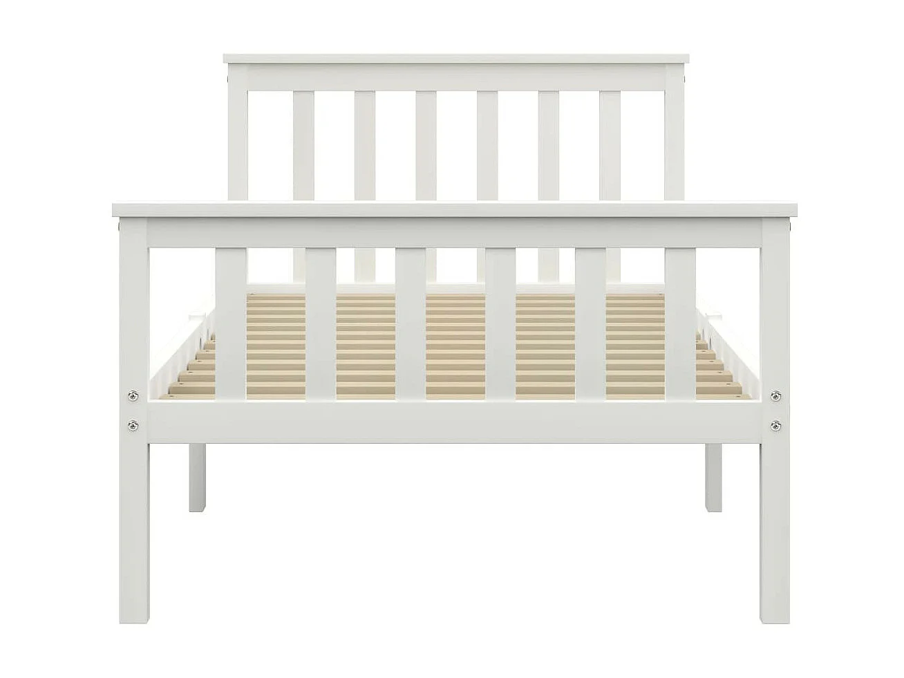 Lit Blanc Bois de pin massif 100x200