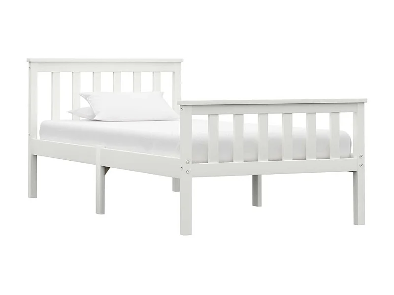 Lit Blanc Bois de pin massif 100x200