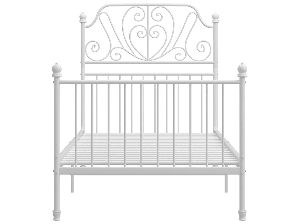 Lit Blanc Métal et contreplaqué 100x200