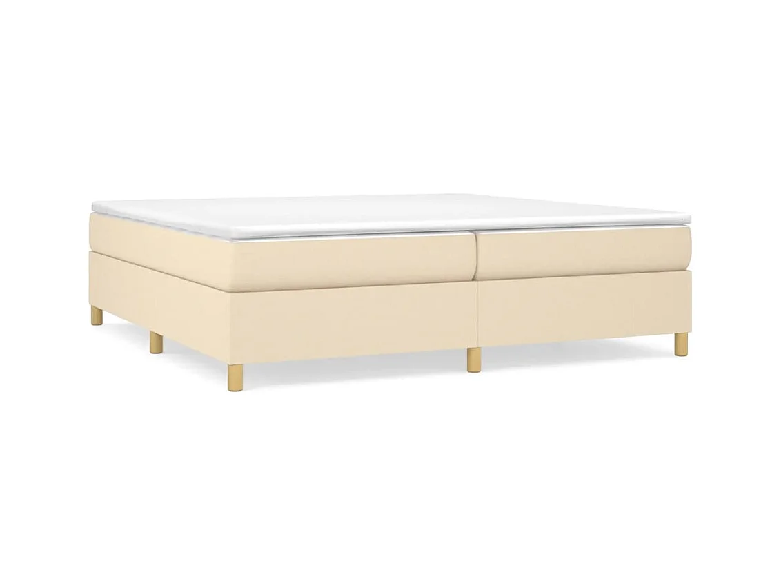 Lit à sommier tapissier avec matelas Crème 200x200 Tissu 13