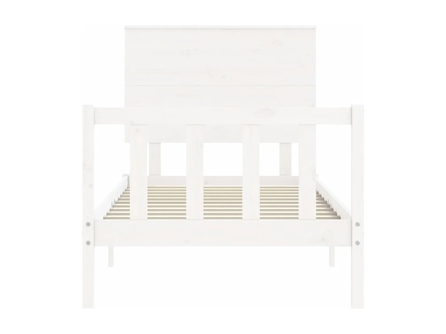 Lit avec tête de lit blanc simple bois massif