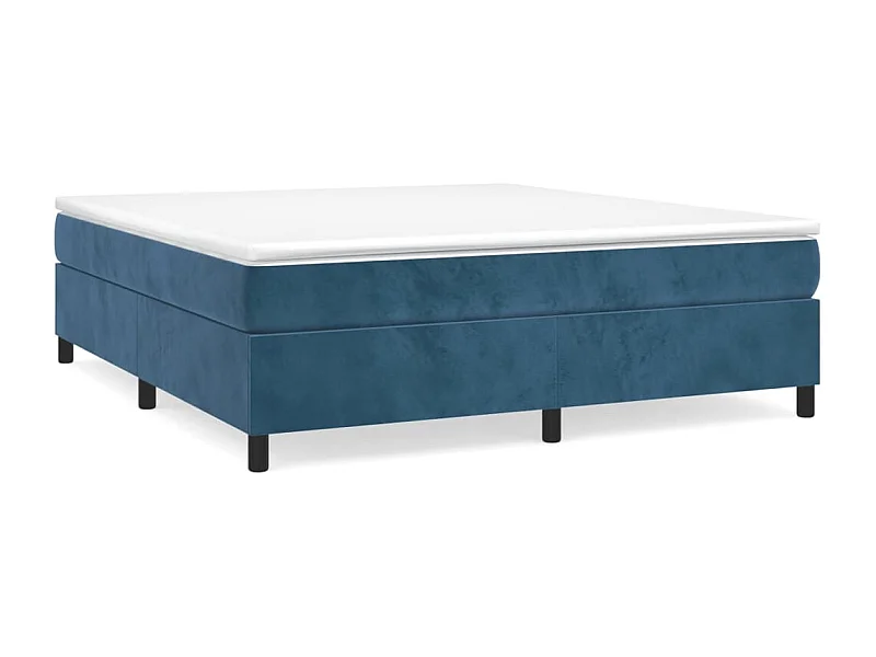 Lit à sommier tapissier et matelas Bleu foncé 180x200 Velours
