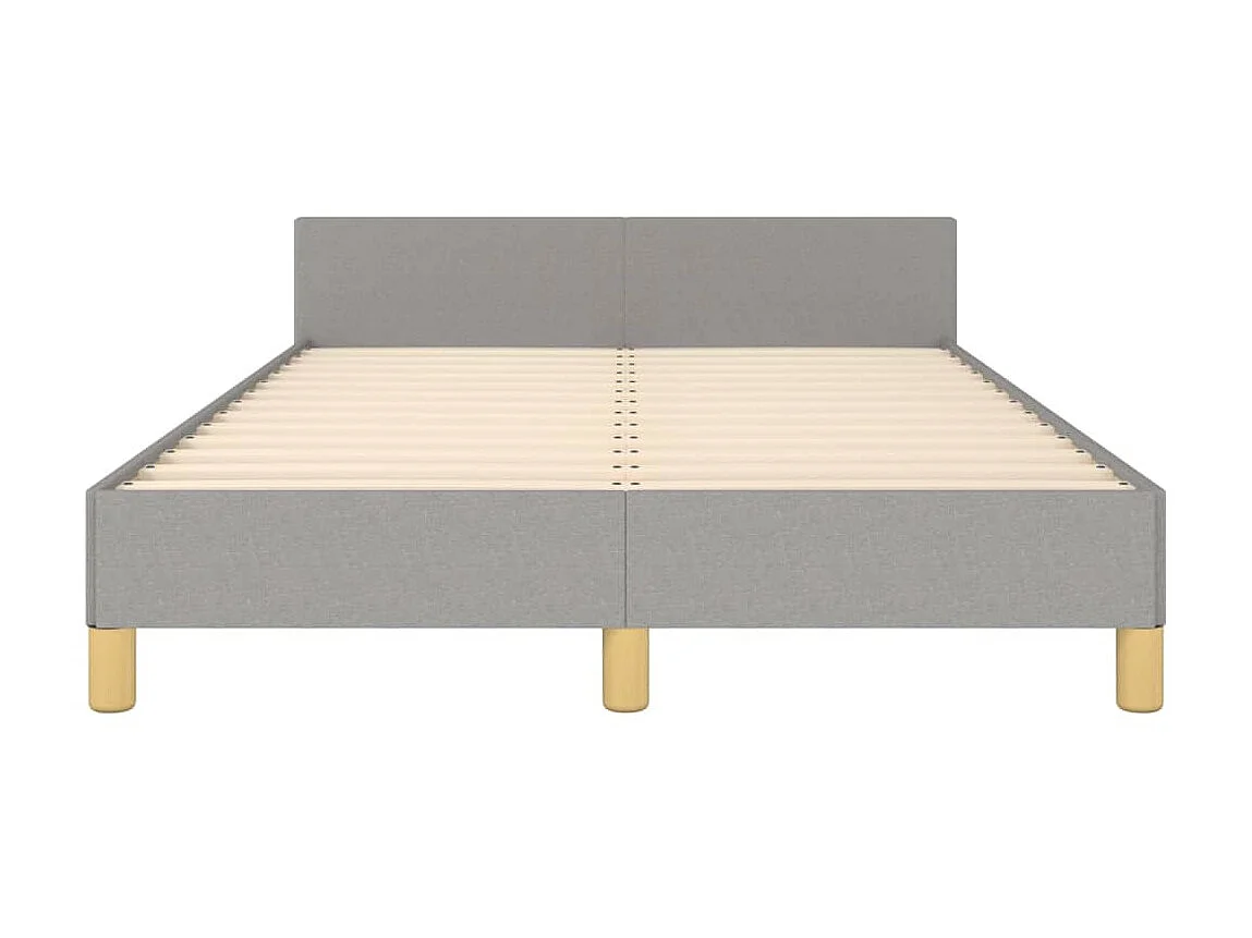 Lit avec tête de lit Gris clair 120x200 Tissu