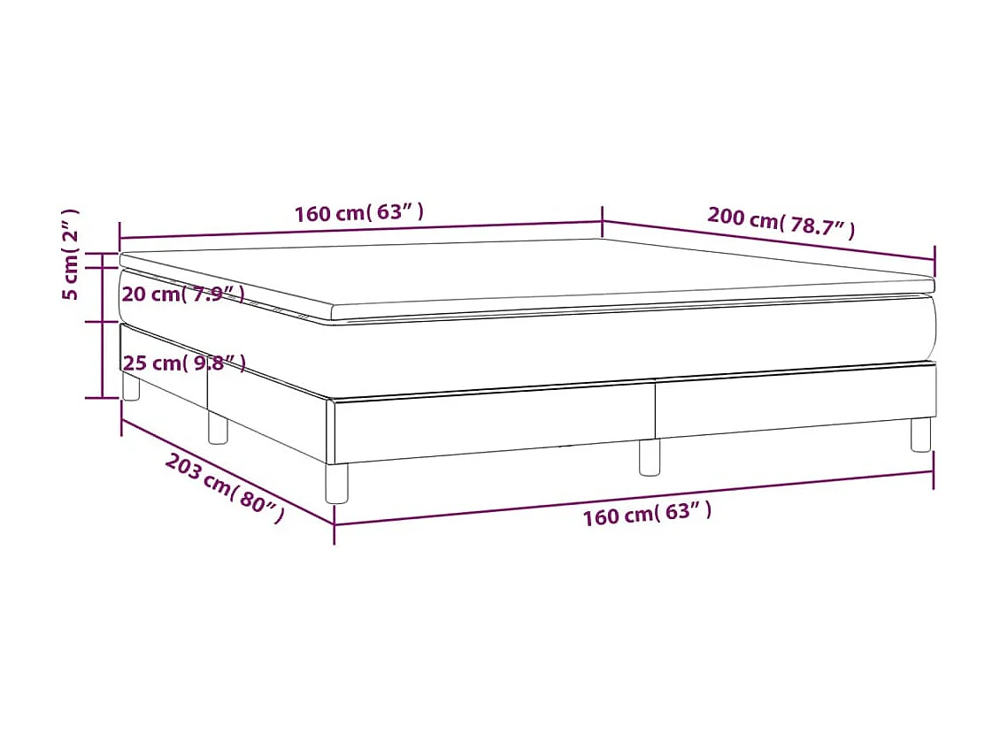 Boxspring met matras stof zwart 160x200 cm