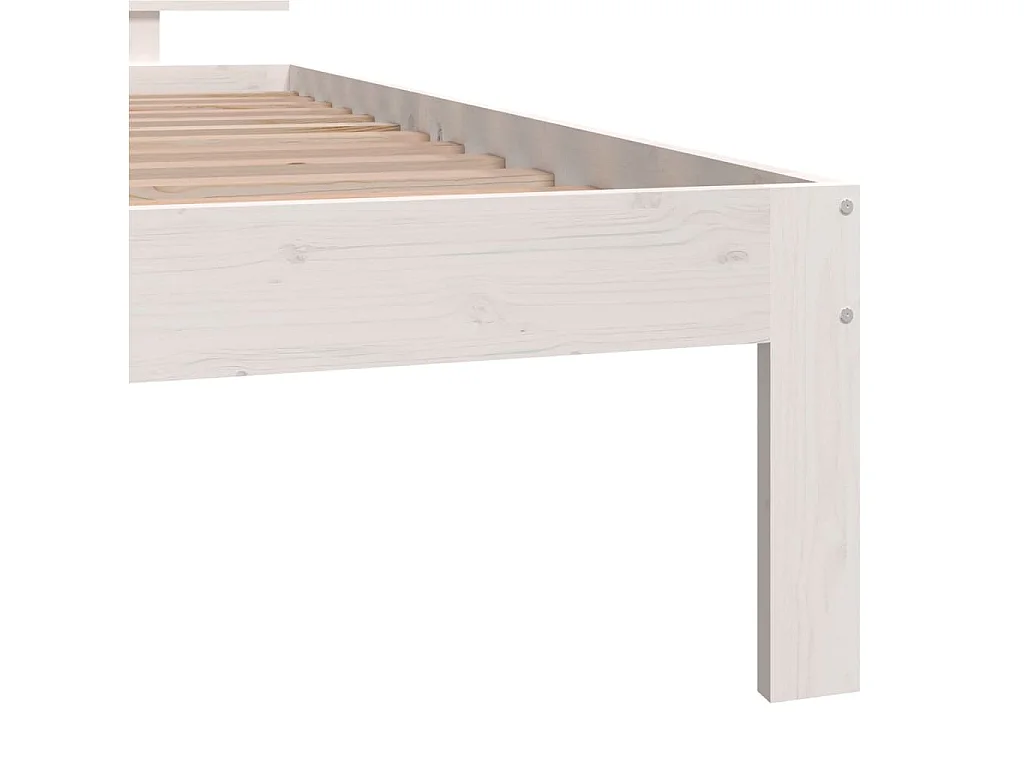 Lit Blanc Bois de pin massif 100x200 6