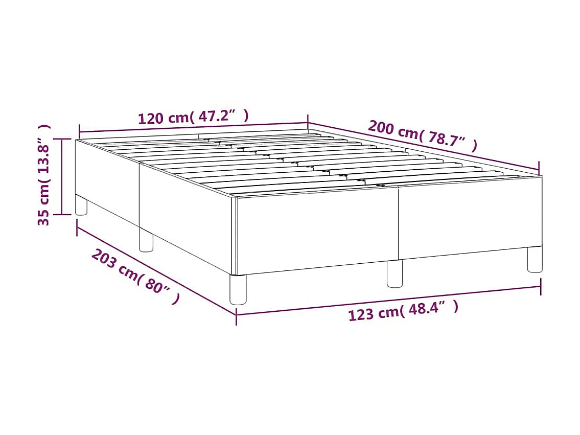 Lit Bleu 120x200 Tissu