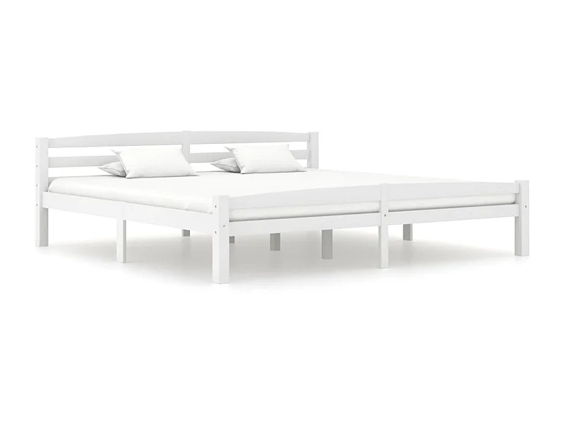 Lit Blanc Bois de pin massif 180x200