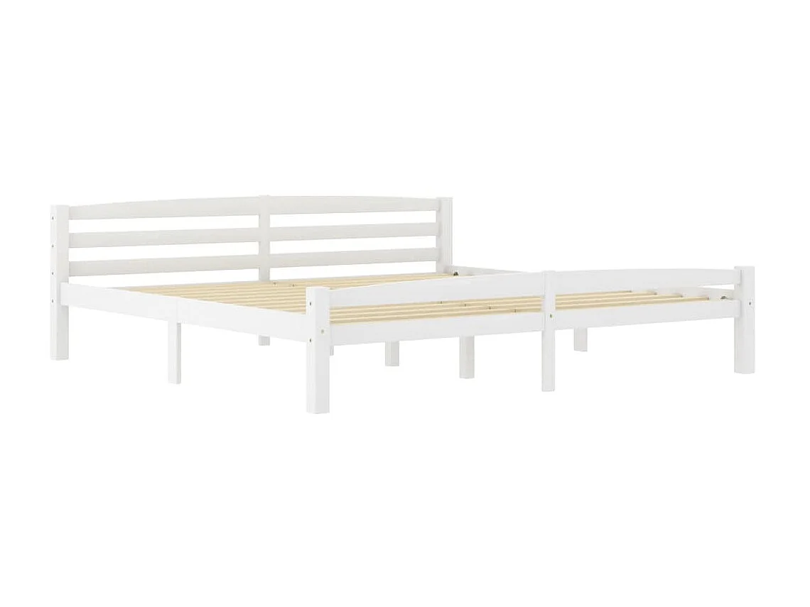 Lit Blanc Bois de pin massif 180x200