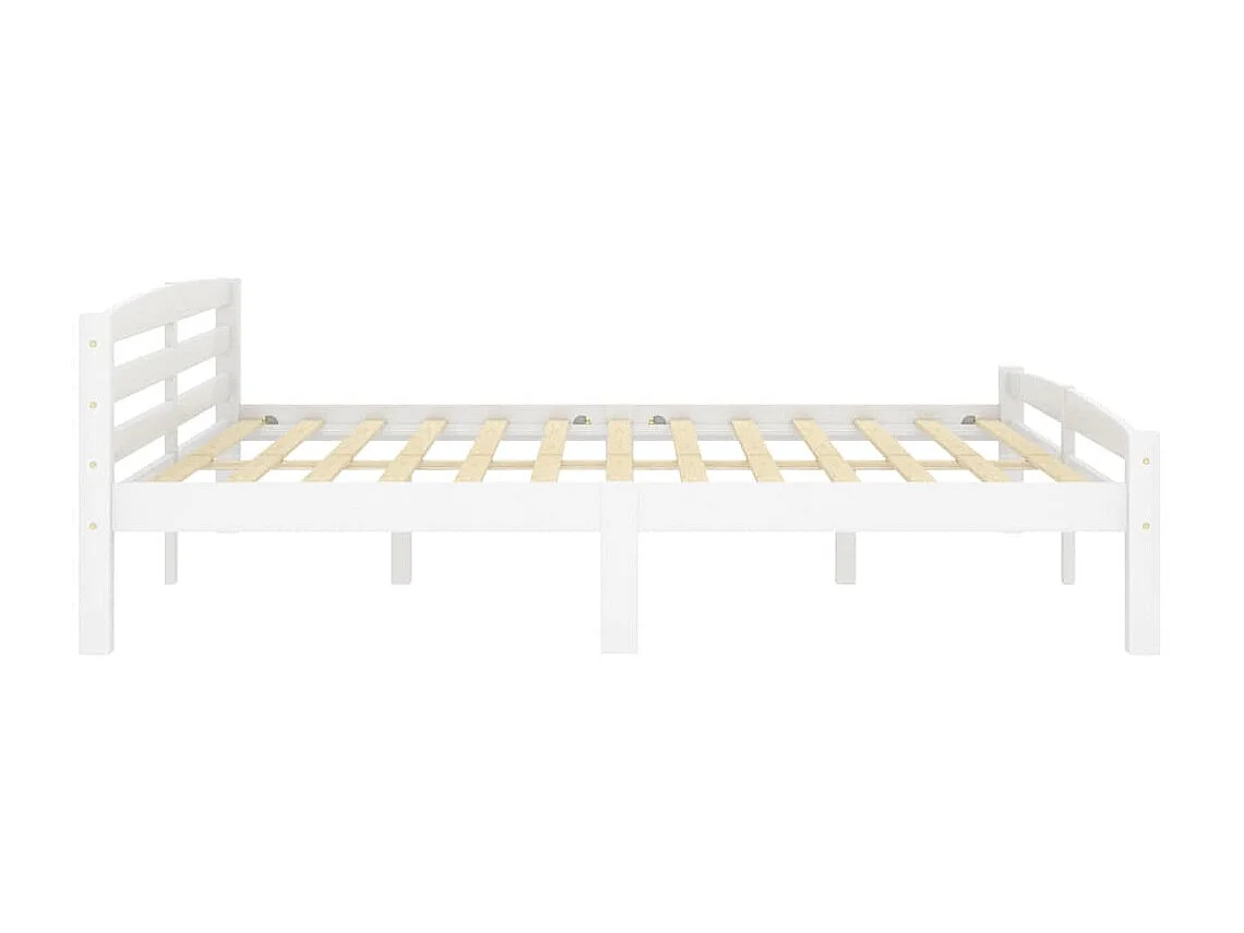 Lit Blanc Bois de pin massif 180x200
