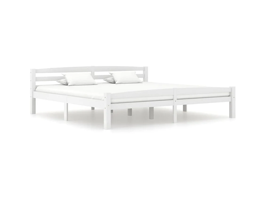 Lit Blanc Bois de pin massif 180x200