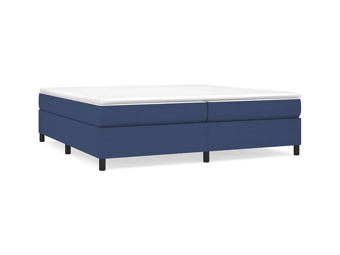 Lit à sommier à ressorts Bleu 200x200 Tissu