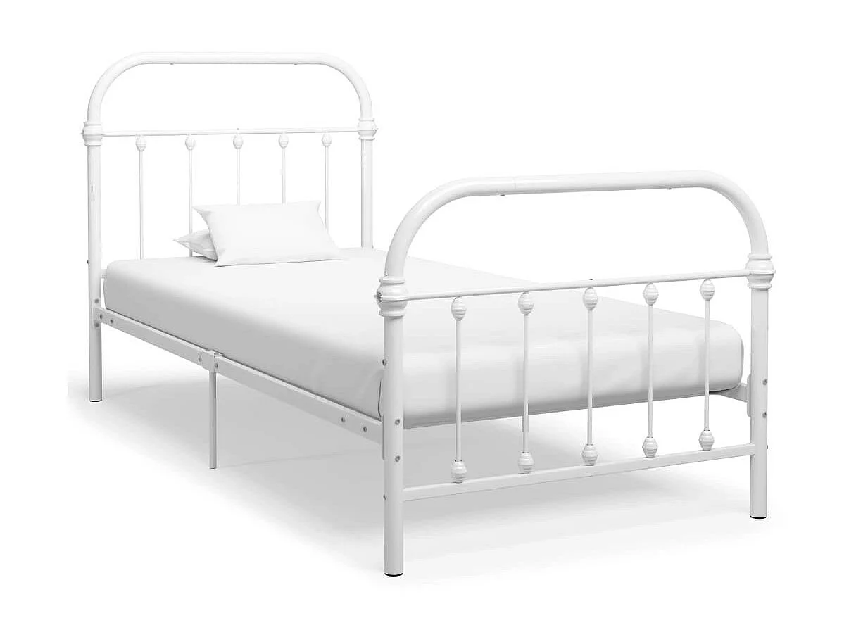 Lit Blanc Métal 100x200 2
