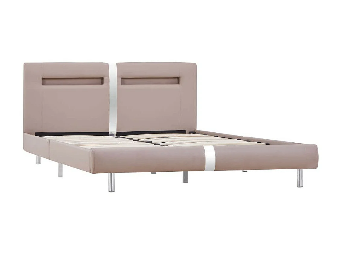 Lit avec LED Cappuccino Similicuir 120x200