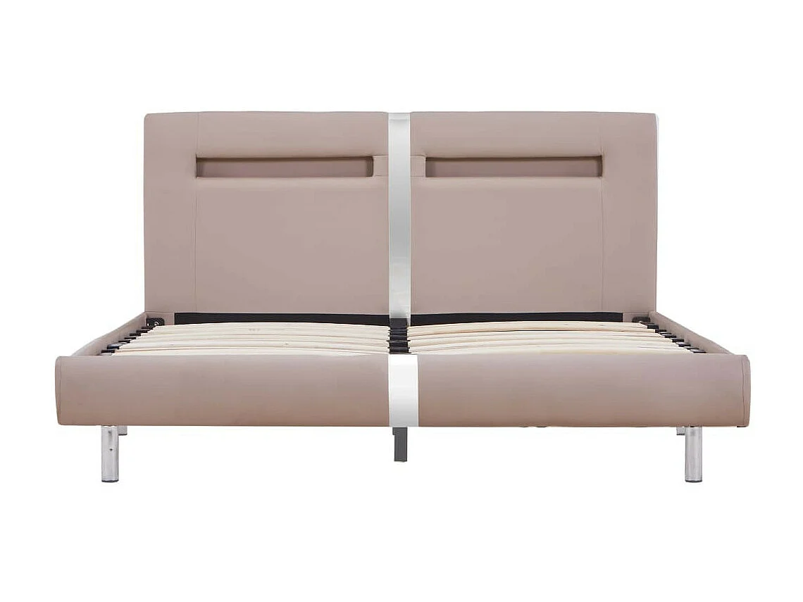 Lit avec LED Cappuccino Similicuir 120x200