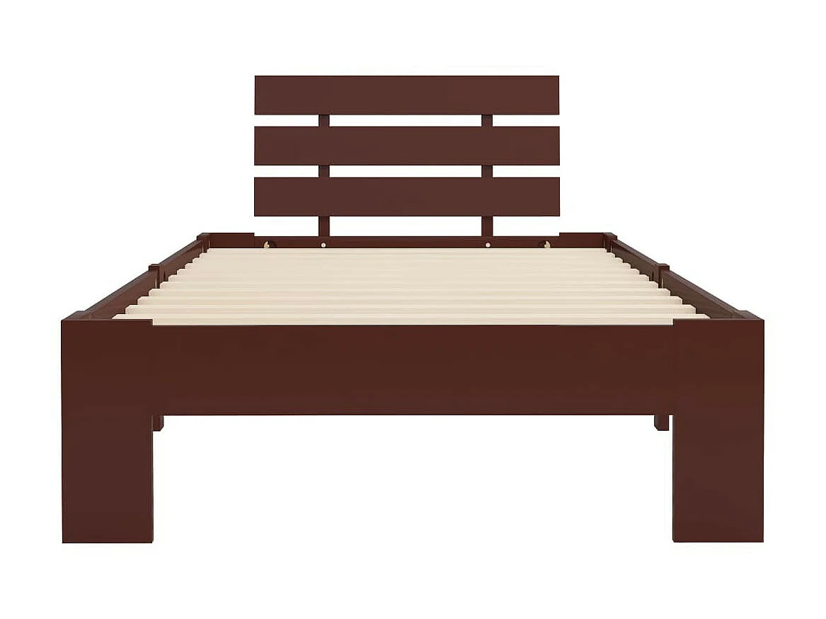 Lit Marron foncé Bois de pin massif 90x200