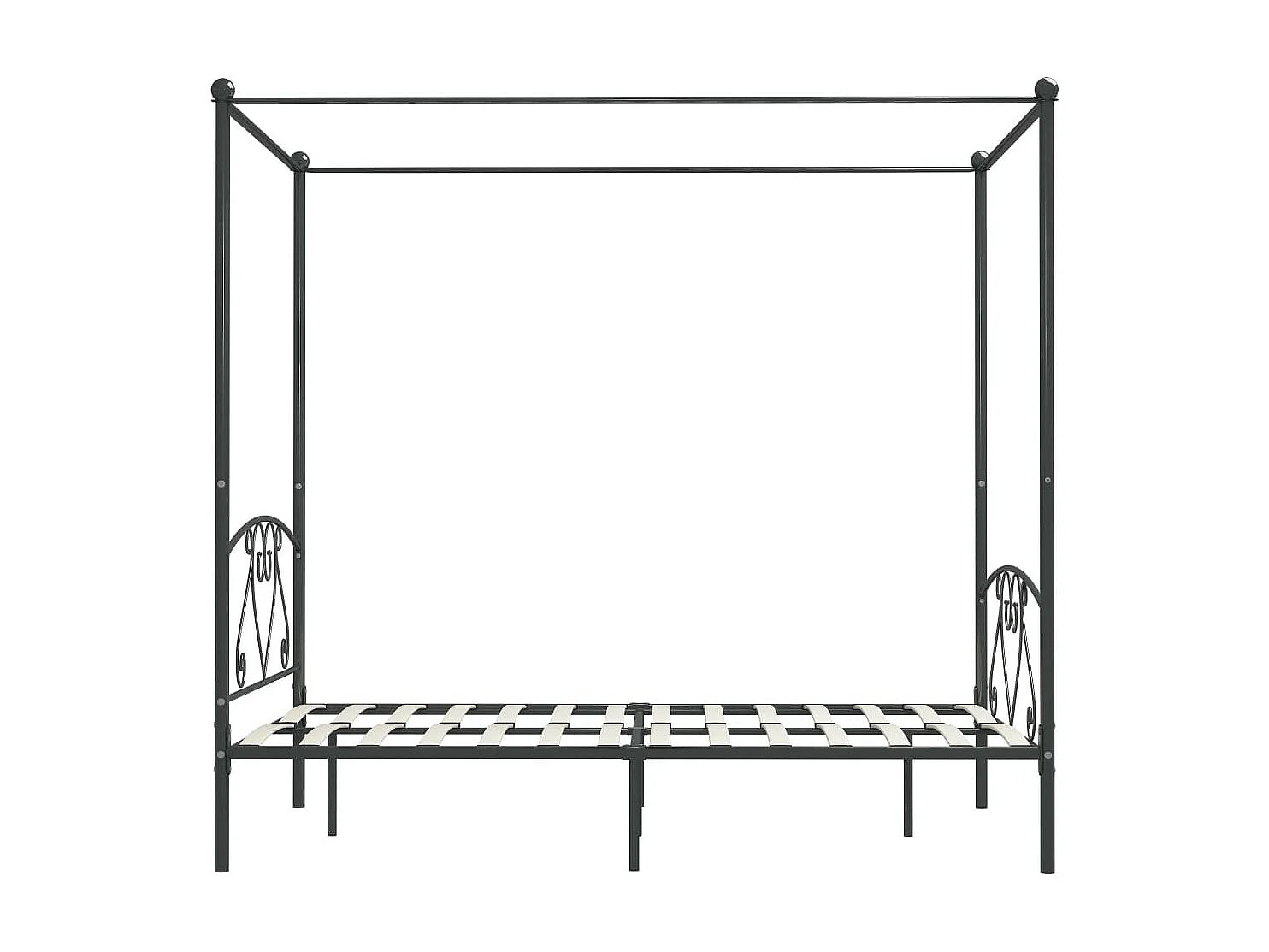 Lit à baldaquin Gris Métal 140x200