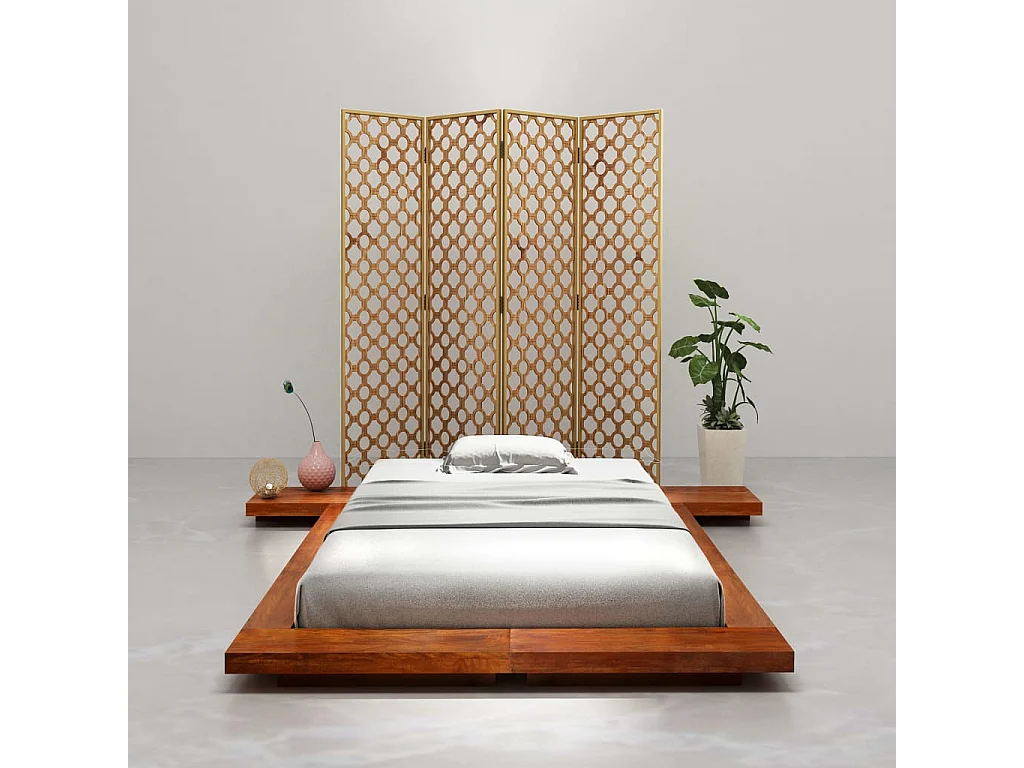 Lit Futon japonais Bois d'acacia massif 100x200