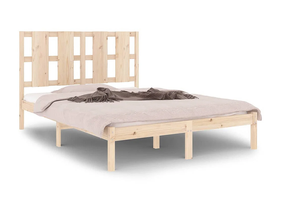 Lit Bois de pin massif 140x190 7