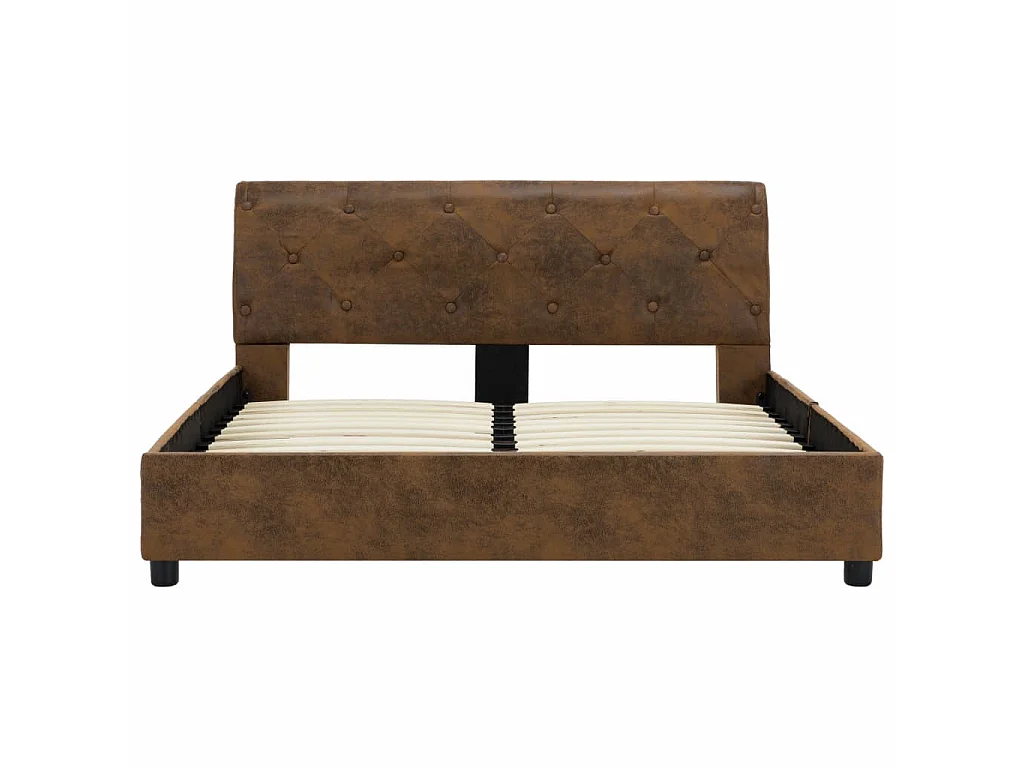 Lit Marron Similicuir daim 120x200 4