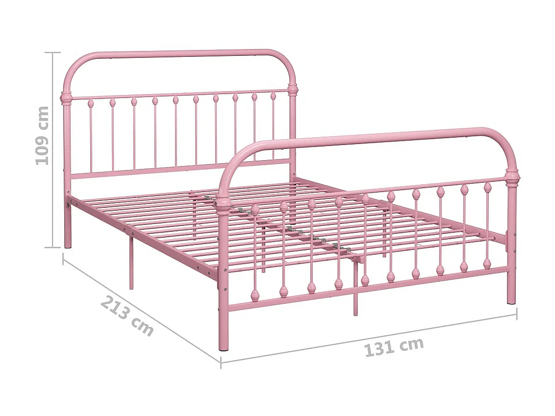 Lit Rose Métal 120x200