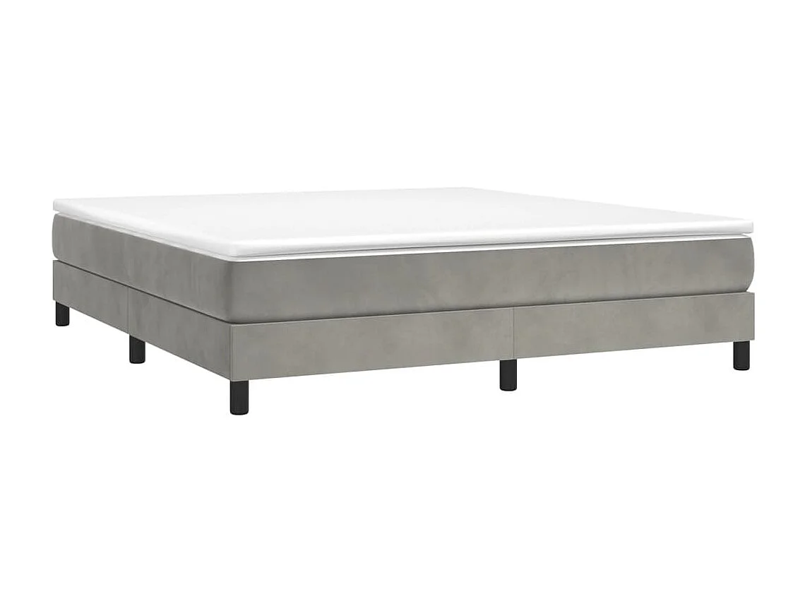 Lit à sommier tapissier et matelas Gris clair 180x200 Velours