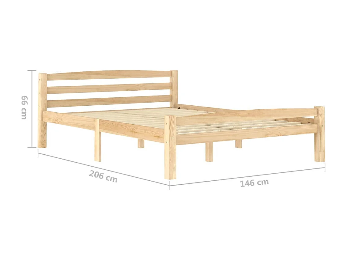 Lit en Bois de pin massif 140x200