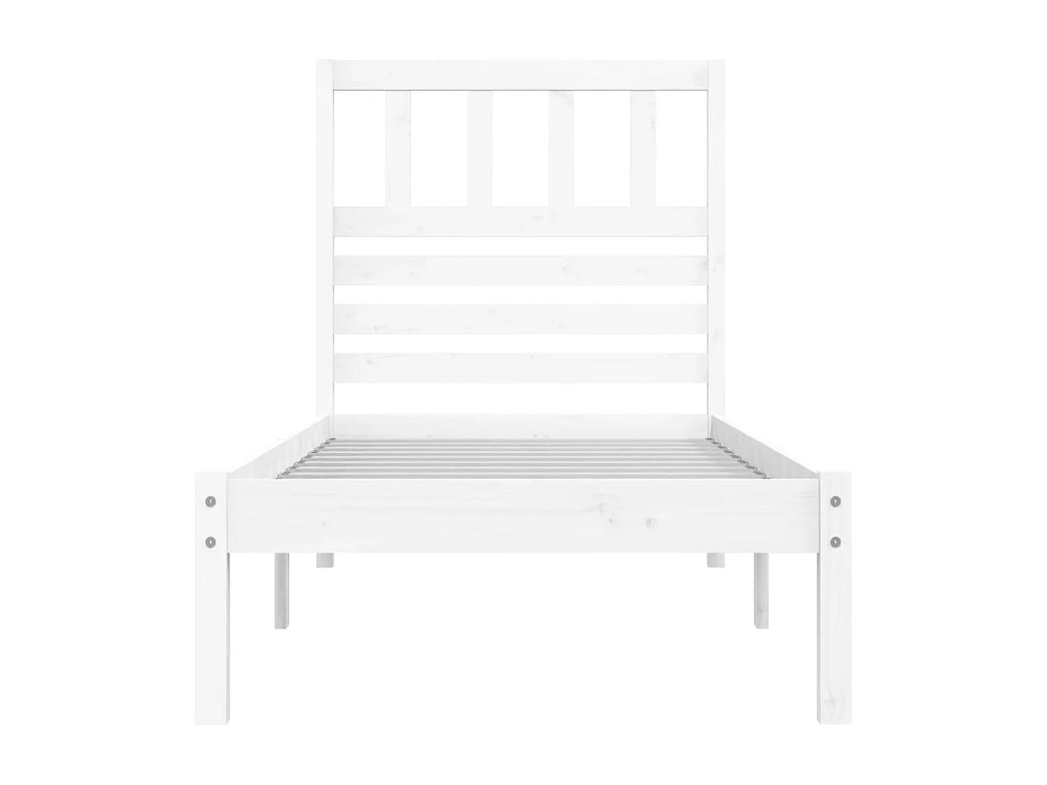 Lit Blanc Bois de pin massif 75x190 Petit simple 4