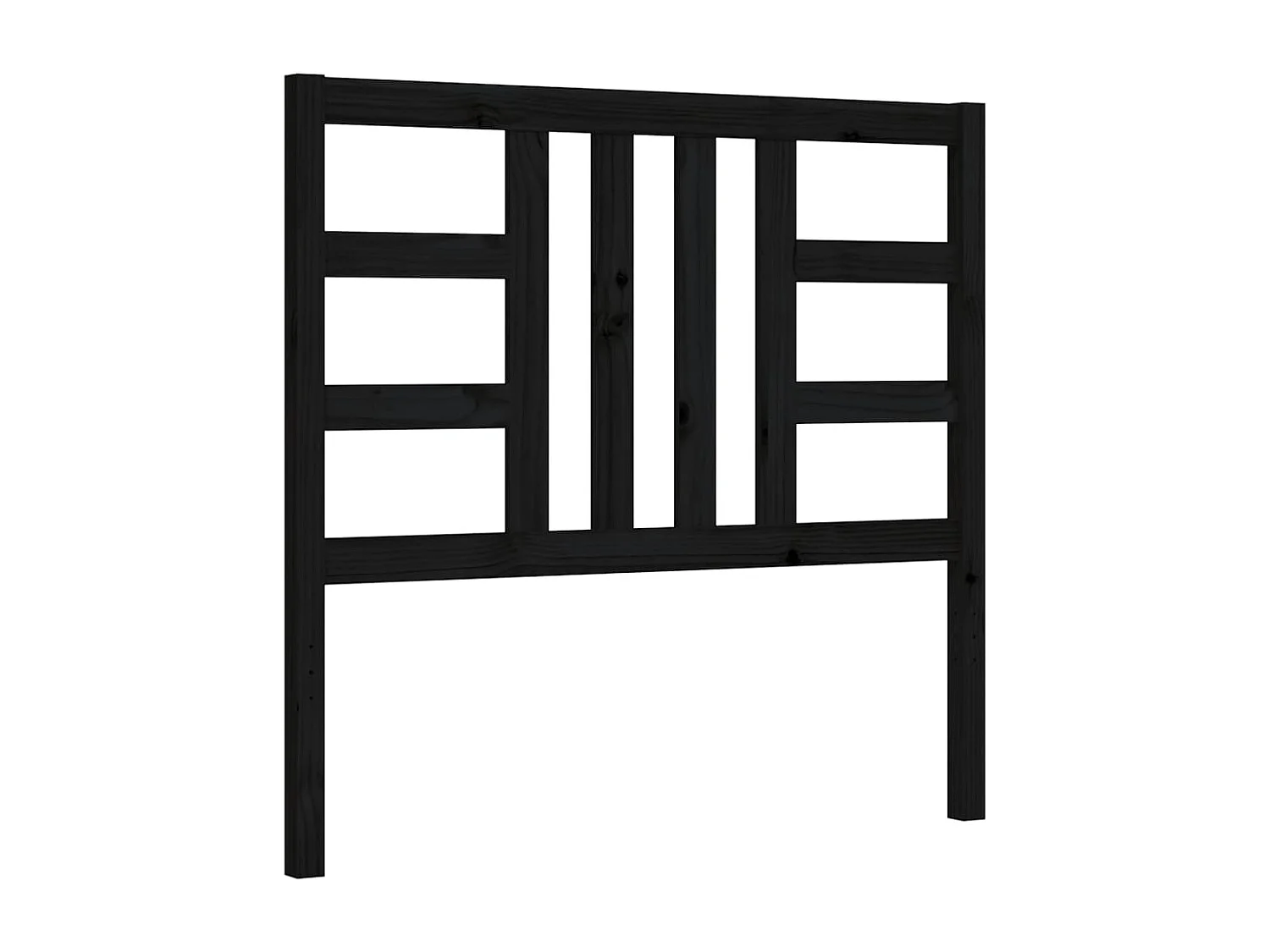 Lit avec tête de lit noir 90x190 bois massif