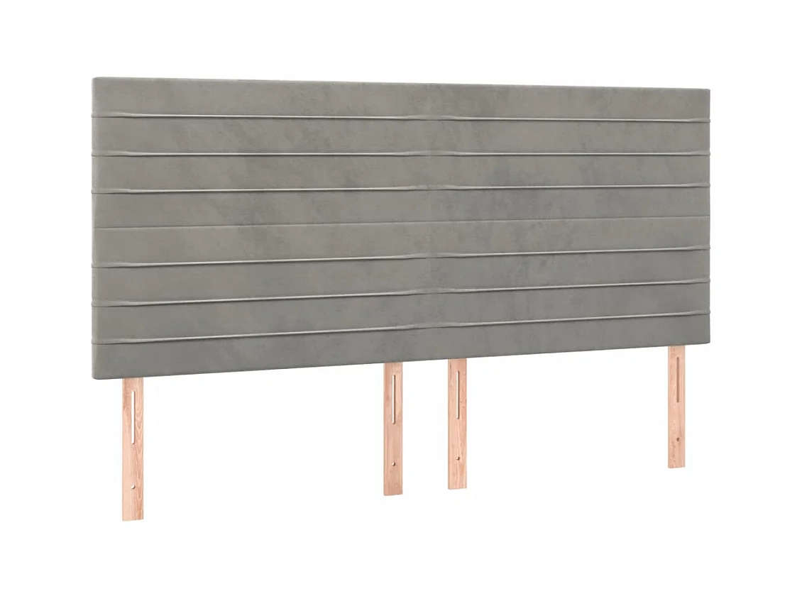 Cama box spring con colchón terciopelo gris claro 200x200 cm