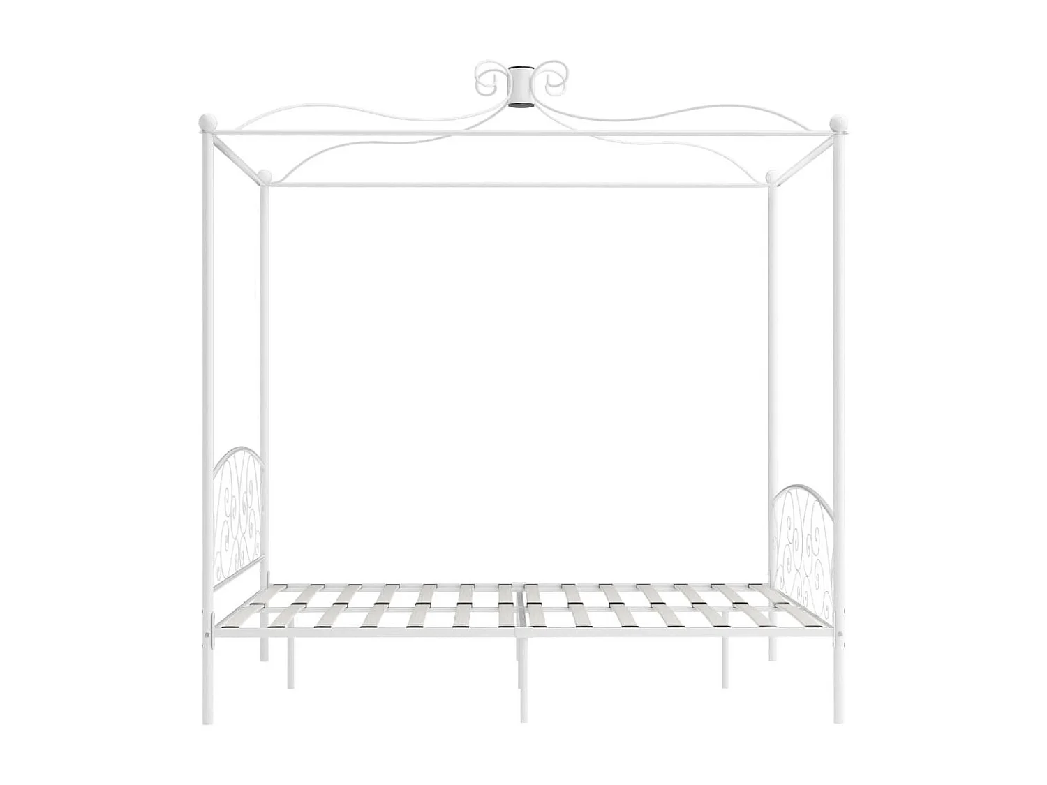 Lit à baldaquin Blanc Métal 180x200