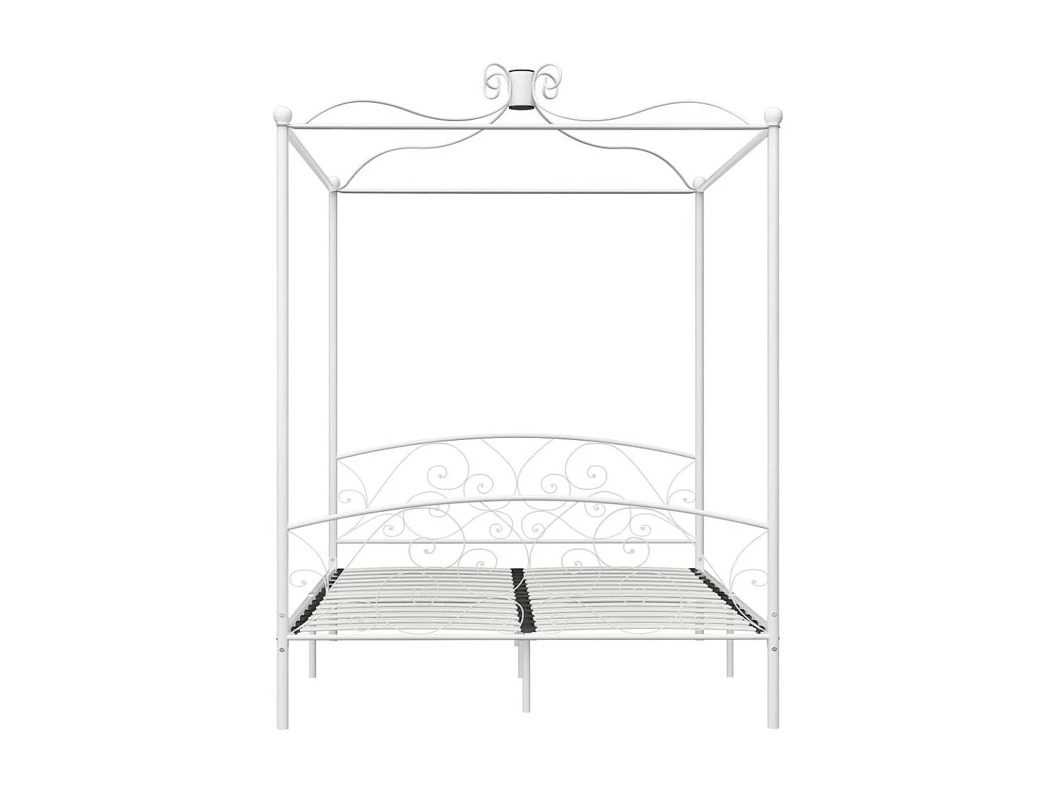 Lit à baldaquin Blanc Métal 180x200